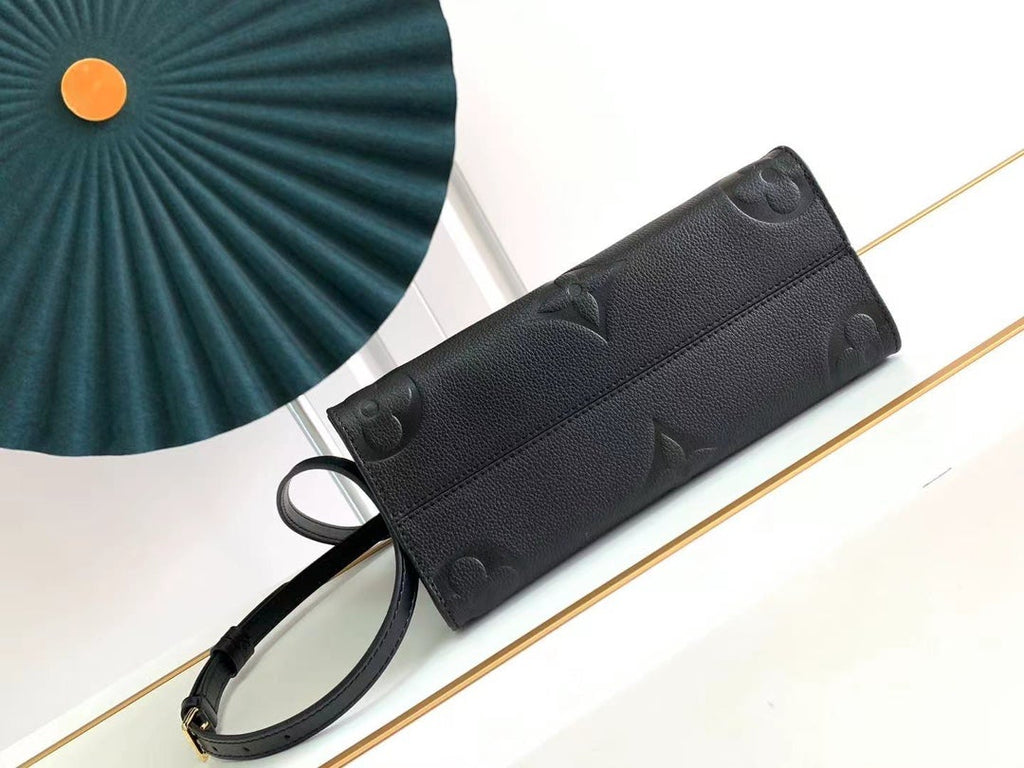 LOUIS VUITTON ONTHEGO PM 25 BLACK MONOGRAM EMPREINTE GIANT CANVAS