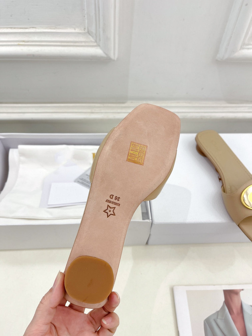 DIOR CD FOREVER HEELED 1.5CM BEIGE