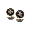 18K  Chanel Pearl Crystal Stud Earrings