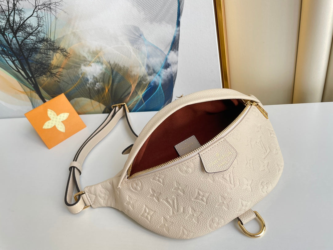 LOUIS VUITTON LV BUMBAG WAIST BAG 37 IN CREAM GRAINED CALFSKIN