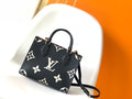 LOUIS VUITTON ONTHEGO TOTE 25 IN BLACK AND OFF WHITE MONOGRAM EMPREINTE