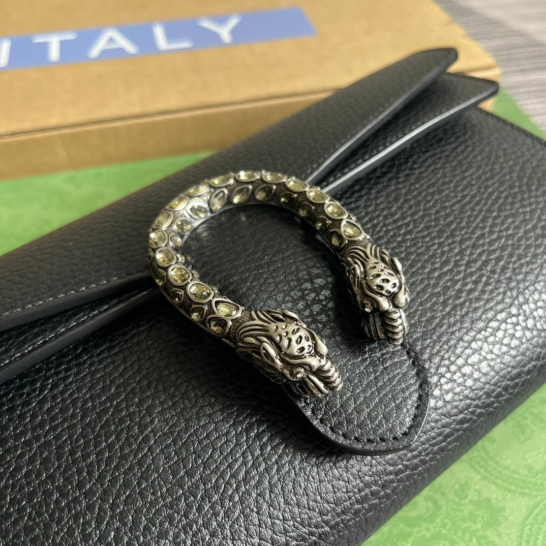 GUCCI DIONYSUS SMALL 25 BAG IN BLACK CALFSKIN