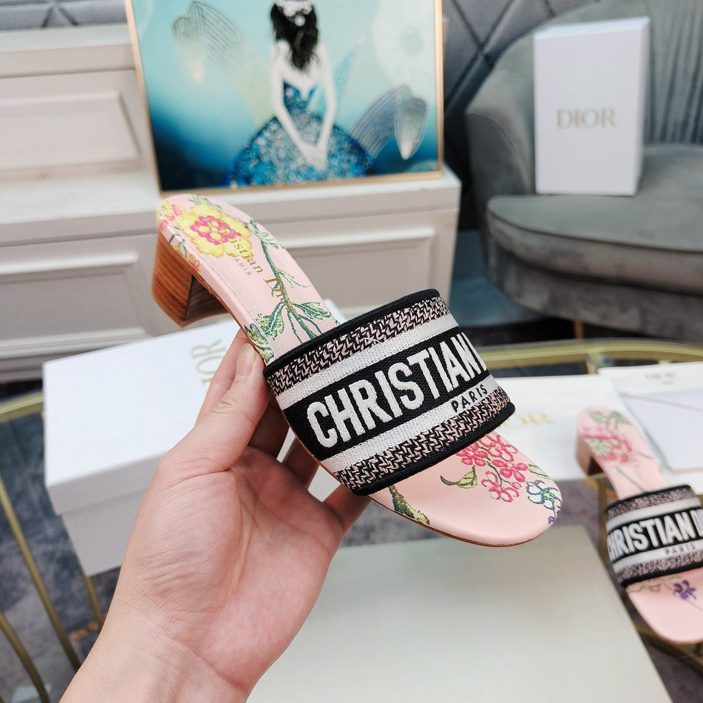 DIOR CD Mule Dway Heeled Slide 45mm Style 3