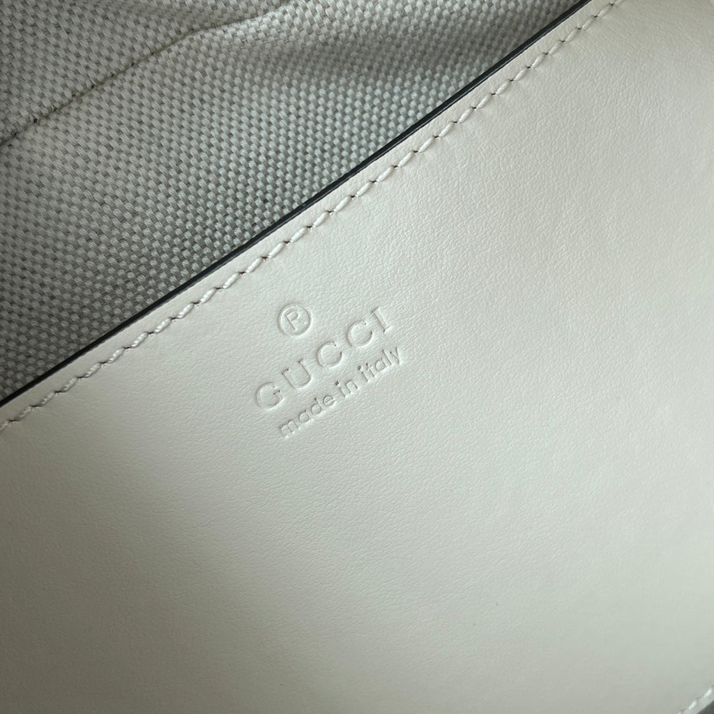 GUCCI MARMONT SHOULDER BAG 24 IN WHITE CALFSKIN