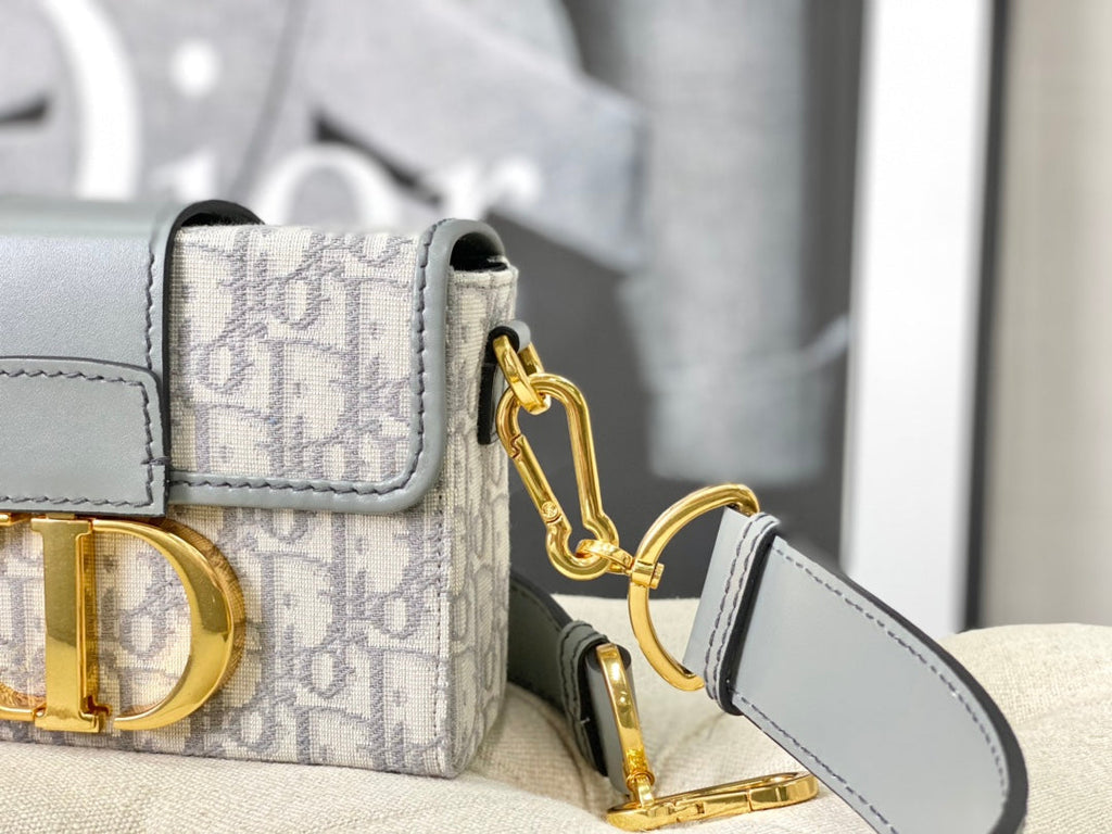 DIOR MONTAIGNE 19 HANDBAG IN GREY CALFSKIN