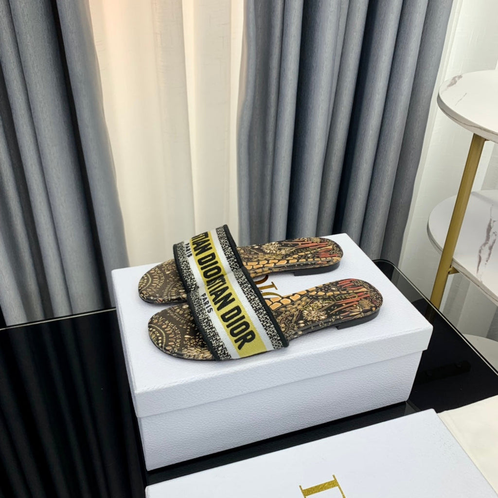 DIOR CD Mule Dway Slide 10mm Multi-motifs Style 67