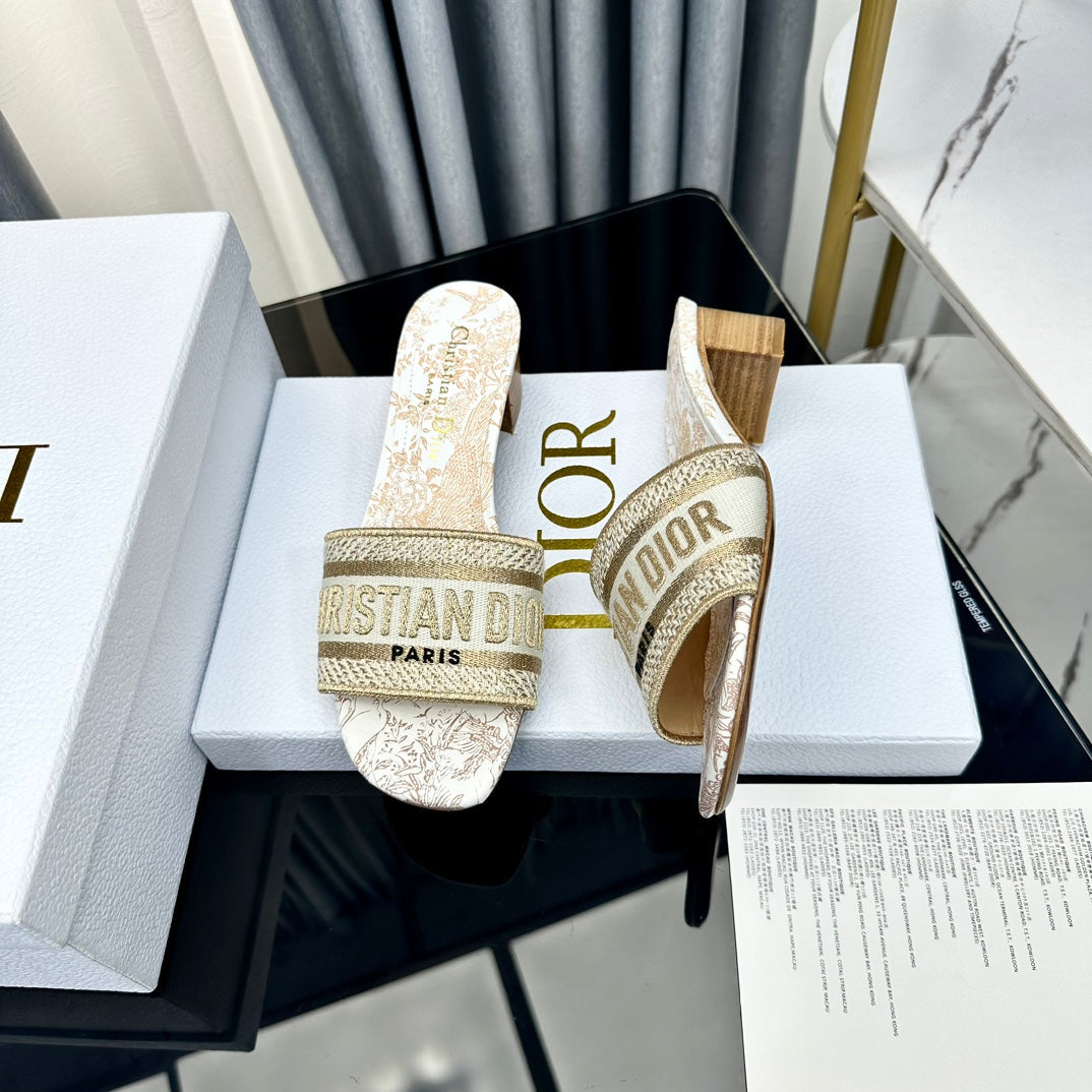 DIOR CD Mule Dway Heeled Slide 45mm Style 83