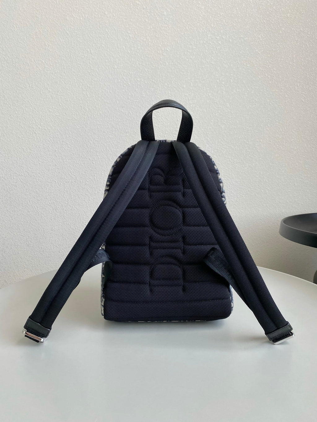 DIOR SMALL BACKPACK 32 BLUE OBLIQUE JACQUARD