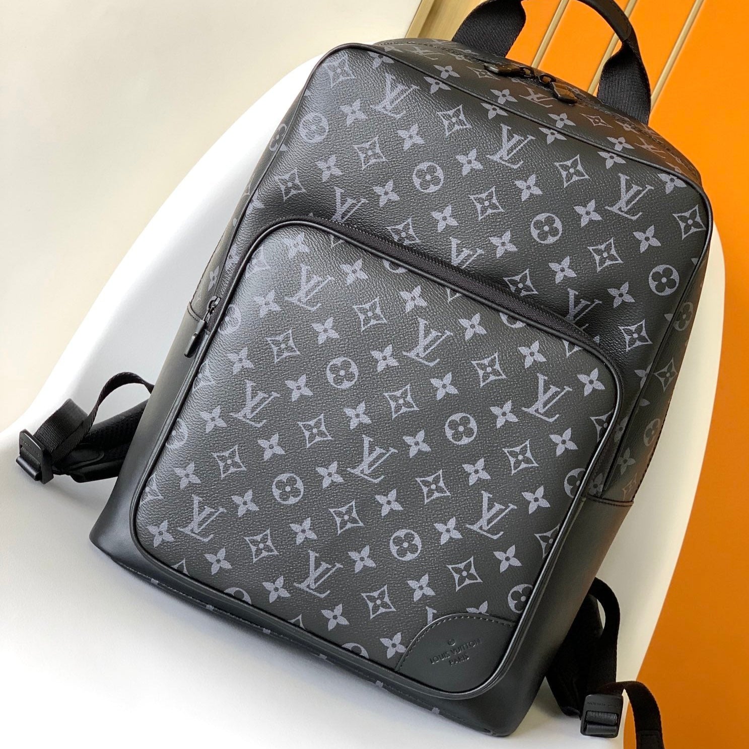 LOUIS VUITTON DISCOVERY BACKPACK 41 IN BLACK MONOGRAM MACASSAR CANVAS AND CALFSKIN