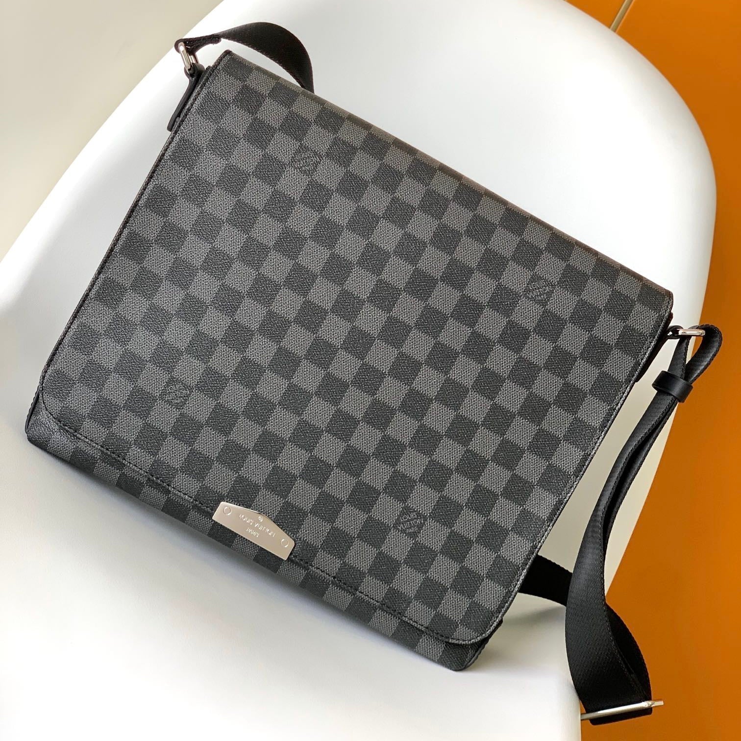 LOUIS VUITTON LV 25S SMALL DISTRICT CROSSBODY BAG 31 IN BLACK DAMIER GRAPHITE CANVAS AND CALFSKIN