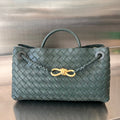 BOTTEGA VENETA SMALL ANDIAMO 29 IN DARK GREEN LAMBSKIN