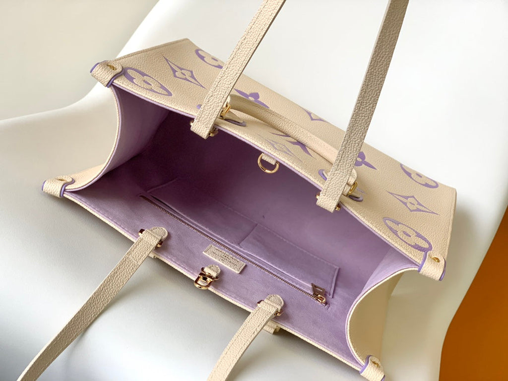 LOUIS VUITTON ONTHEGO MM 35CM CREAM PURPLE