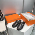 HERMES Lena Mule Black Leather