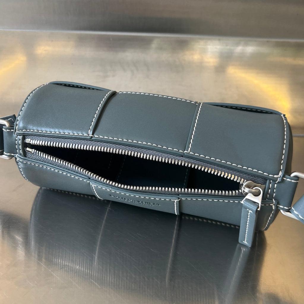 BOTTEGA VENETA SMALL CYLINDER CASSETTE 21 IN NEVADA CALFSKIN