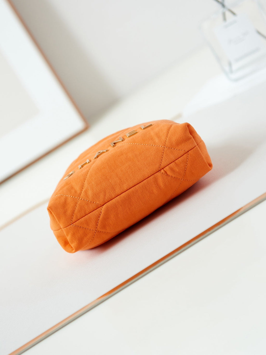 CHANEL CLASSIC MINI 20 BAG IN SAFETY ORANGE CANVAS
