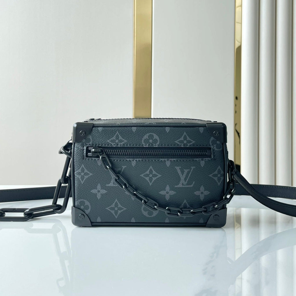 LOUIS VUITTON MINI SOFT TRUNK 18 IN GUN METAL MONOGRAM ECLIPSE CANVAS
