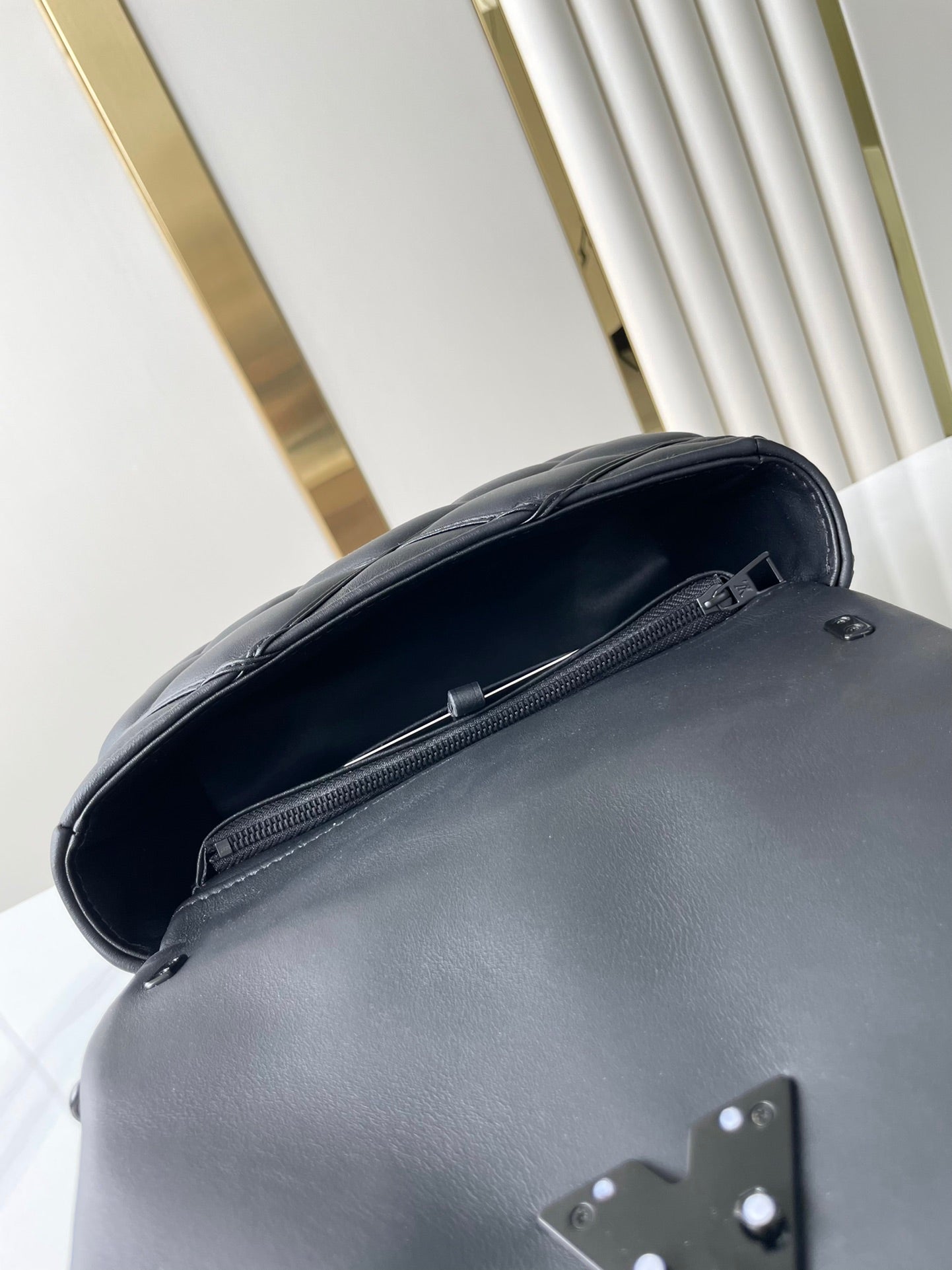 LOUIS VUITTON GO-14 MM 23 IN BLACK QUILTED LAMBSKIN BLACK HARDWARE