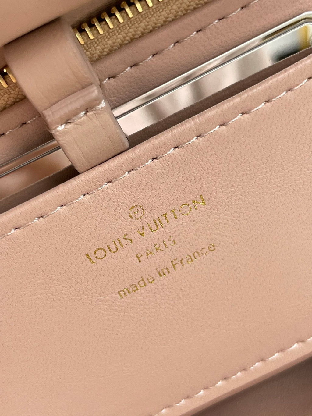 LOUIS VUITTON GO-14 MM 23 IN LIGHT PINK QUILTED LAMBSKIN GOLD HARDWARE