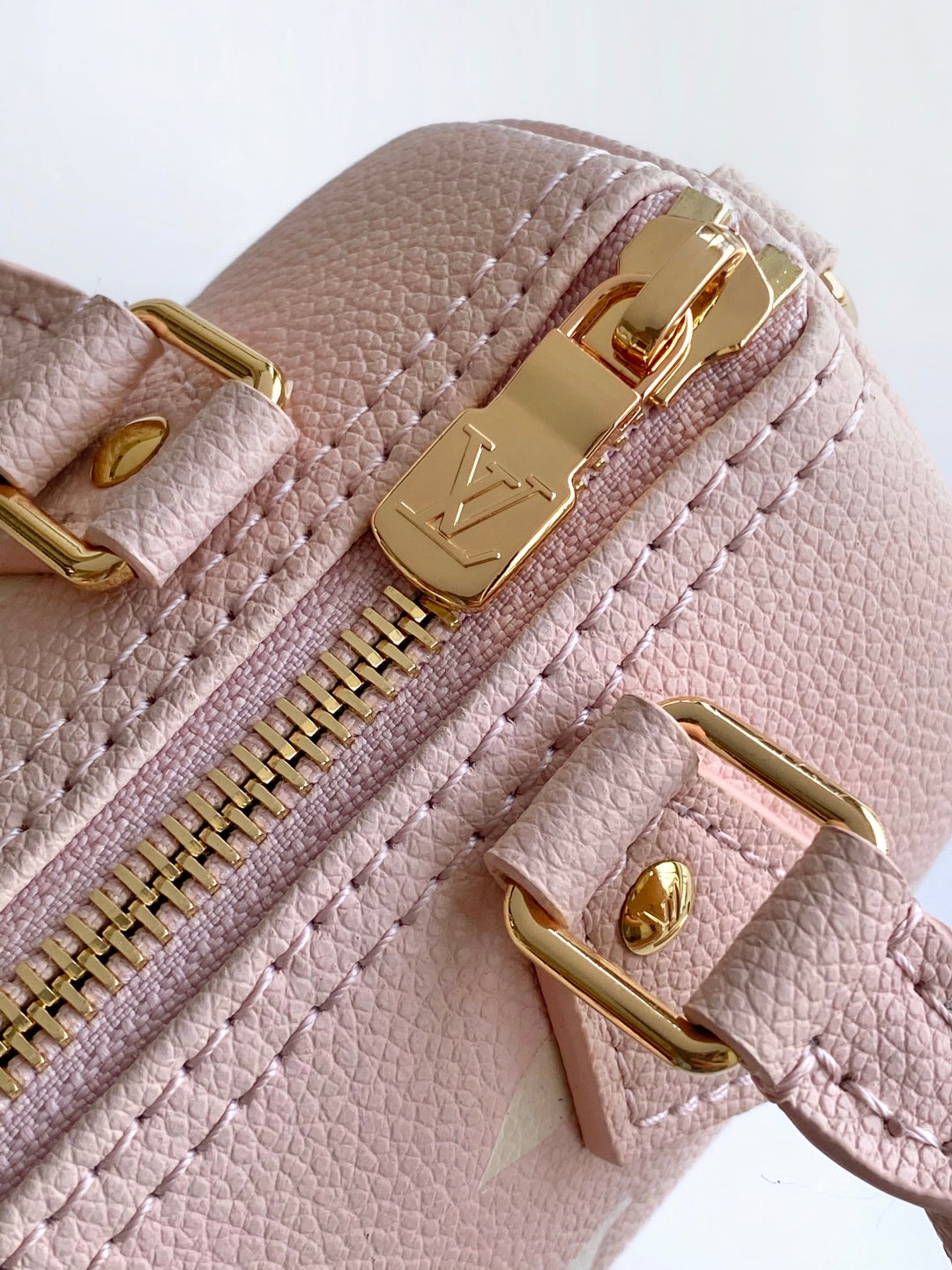 LOUIS VUITTON LV 25S NANO SPEEDY BAG 16 IN ROSE AND QUARTZ EMBOSSED GRAINED CALFSKIN