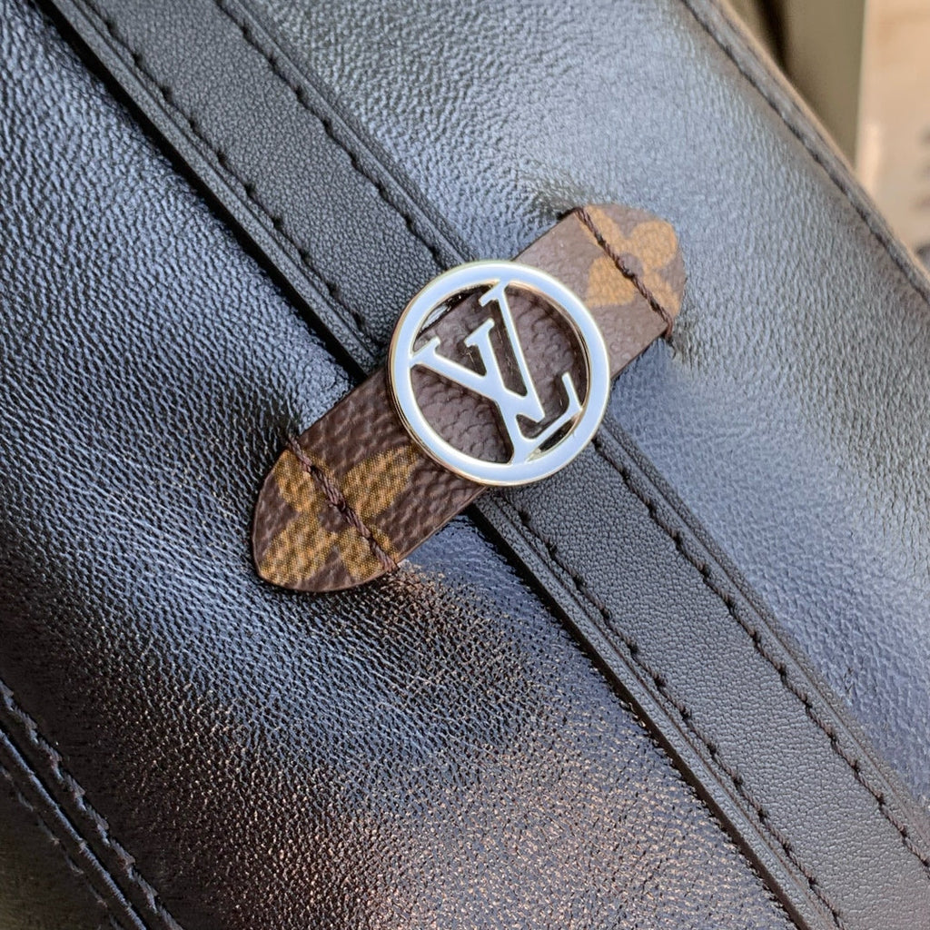 LOUIS VUITTON CARRYALL CARGO VIBE BB 26 IN BLACK LAMBSKIN BORWN MONOGRAM TAG