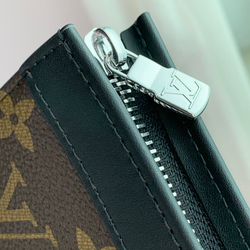 LOUIS VUITTON ANPHA WEARABLE WALLET 18 IN BROWN AND BLACK MONOGRAM CALFSKIN