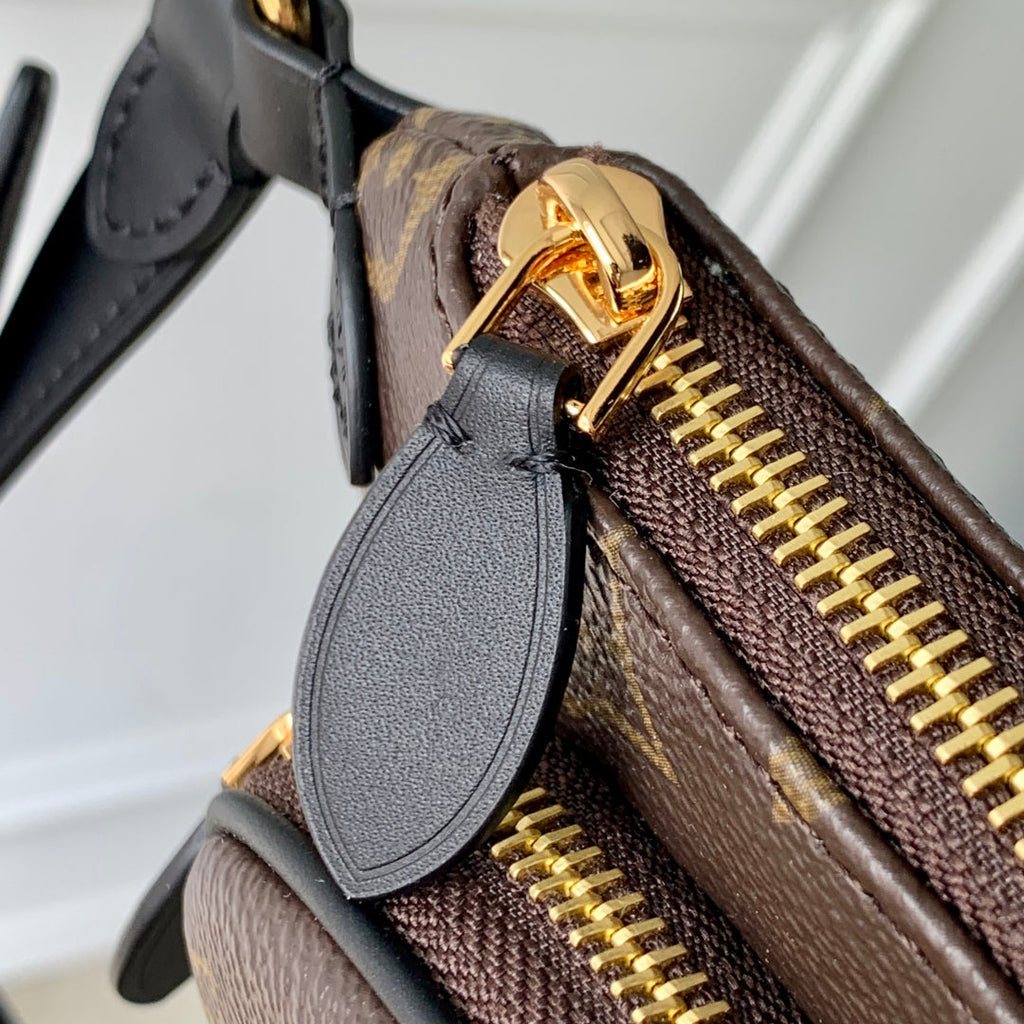 LOUIS VUITTON KEEPIT BUMBAG 29 IN BROWN DAMIER AZUR COATED MONOGRAM CANVAS