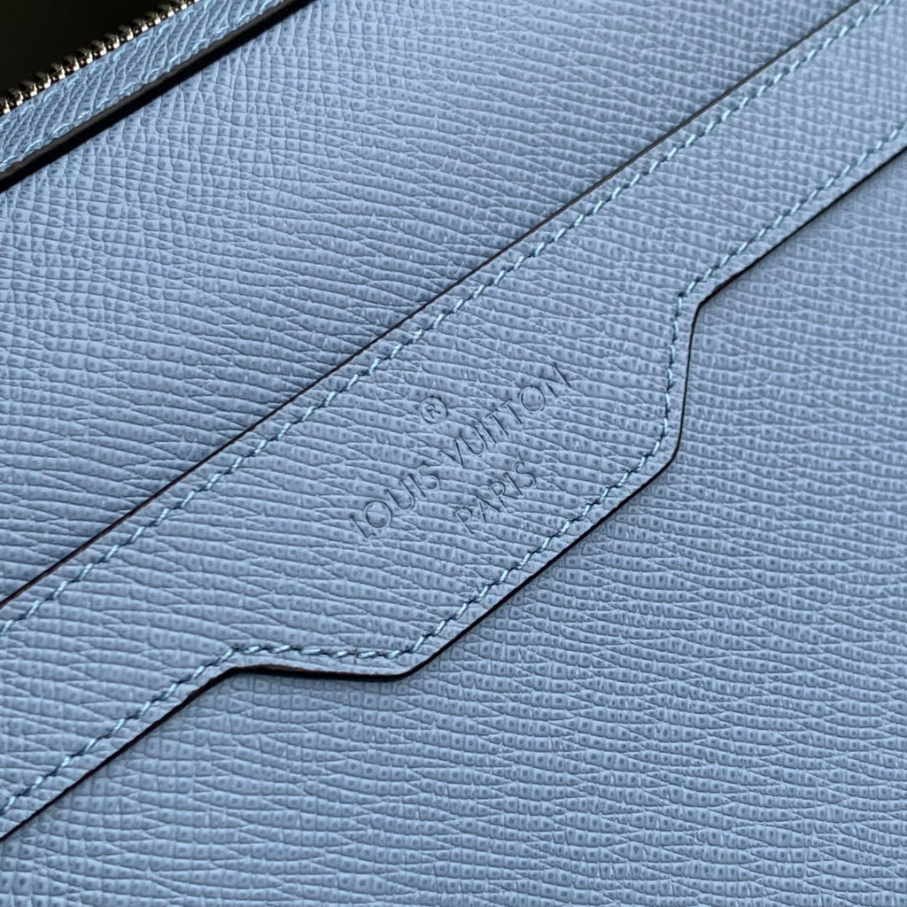 LOUIS VUITTON TRIO MESSENGER BAG 25 IN BLUE MONOGRAM COATED CANVAS AND CALFSKIN