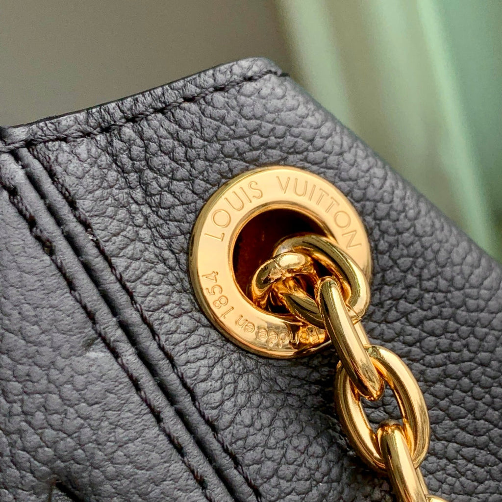 LOUIS VUITTON ANYTIME MM 42 IN BLACK MONOGRAM EMPREINTE CALFSKIN GOLD HARDWARE