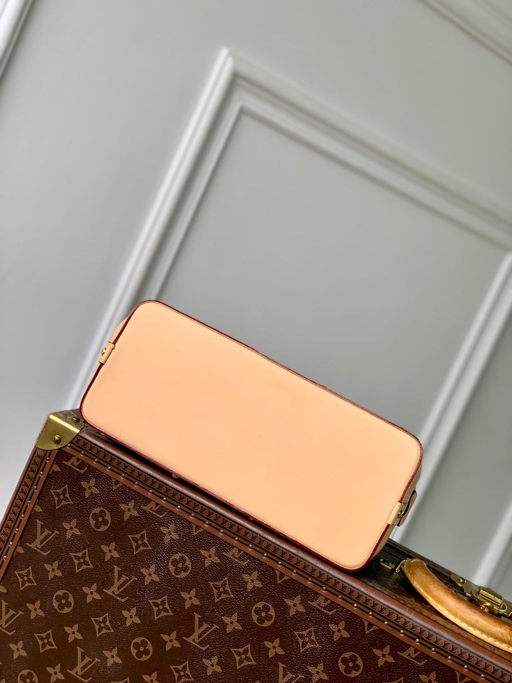 LOUIS VUITTON COSMETIC POUCH 27 IN GREY MONOGRAM DENIM GOLD HARDWARE