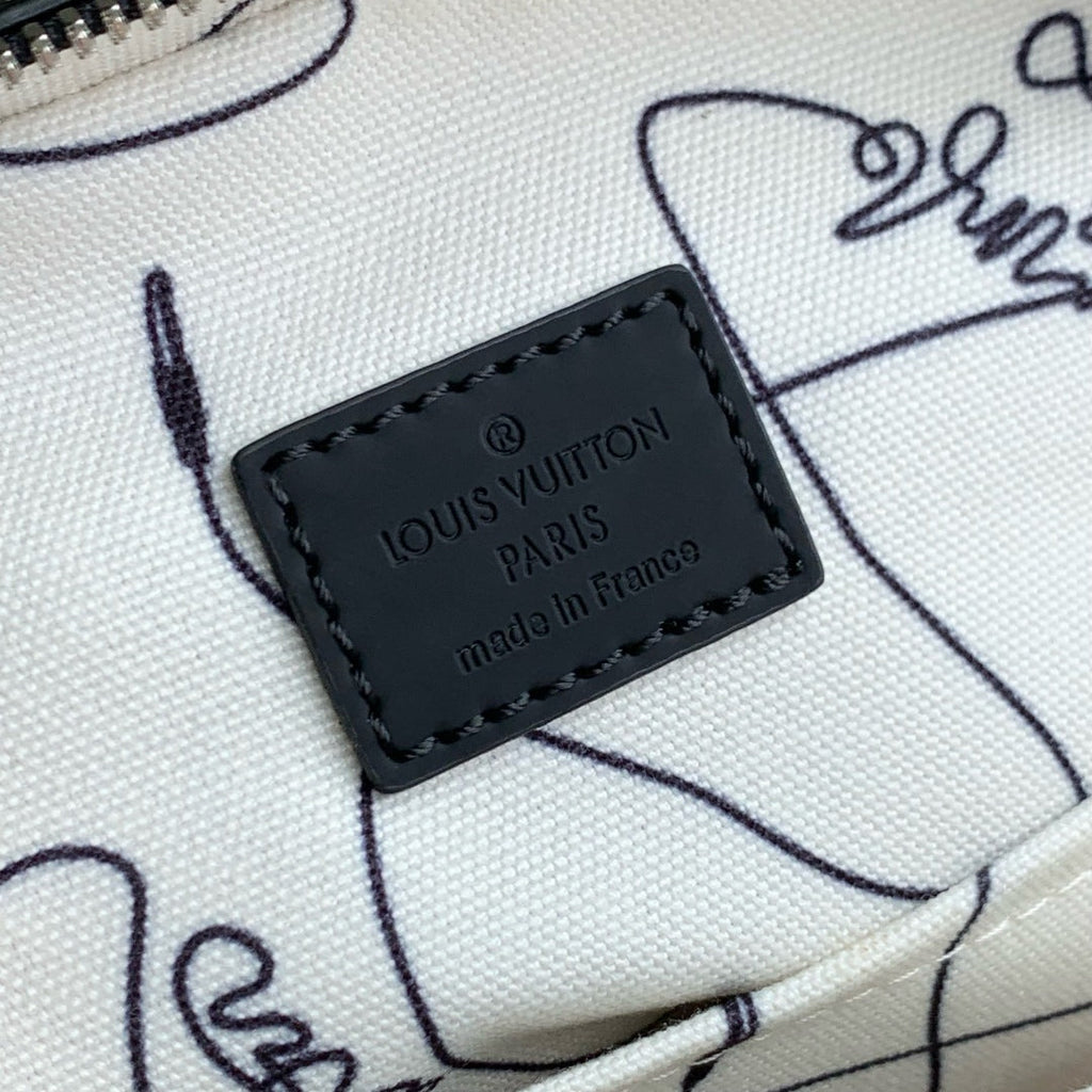LOUIS VUITTON AVENUE SLINGBAG 18 IN BLACK MONOGRAM ECLIPSE CANVAS MULTICOLOR GRADIANT LOGO