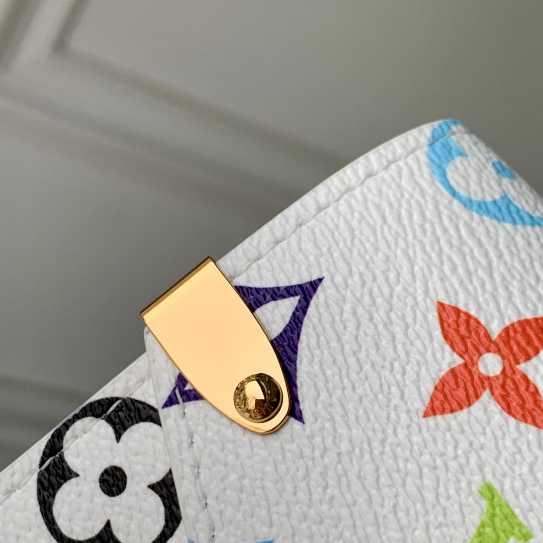 LOUIS VUITTON PHONE POUCH 17.5 IN WHITE MULTICOLORED MONOGRAM COATED CANVAS