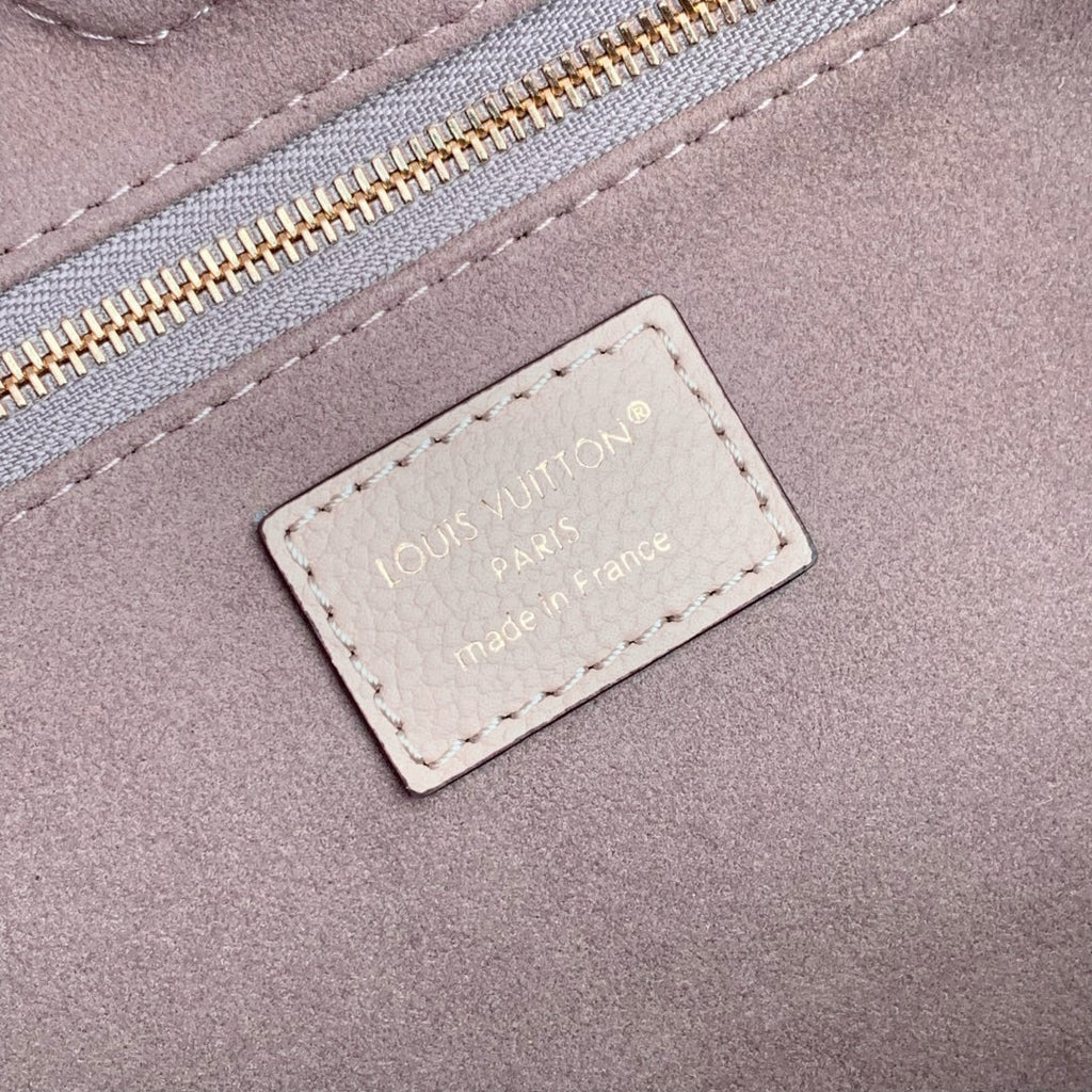 LOUIS VUITTON ANYTIME MM 42 IN NUDE PINK MONOGRAM EMPREINTE CALFSKIN