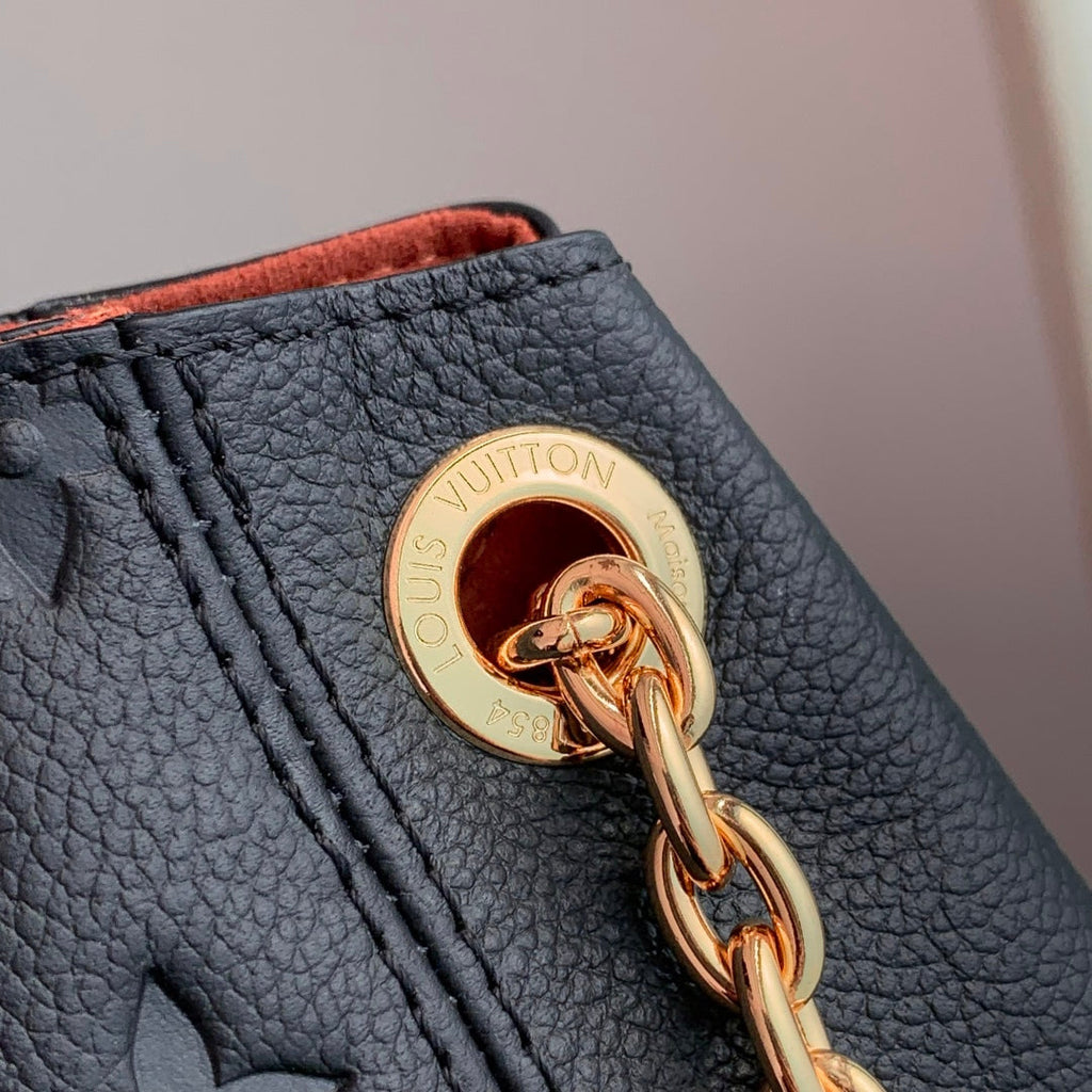 LOUIS VUITTON ANYTIME PM 34 IN BLACK MONOGRAM EMPREINTE CALFSKIN