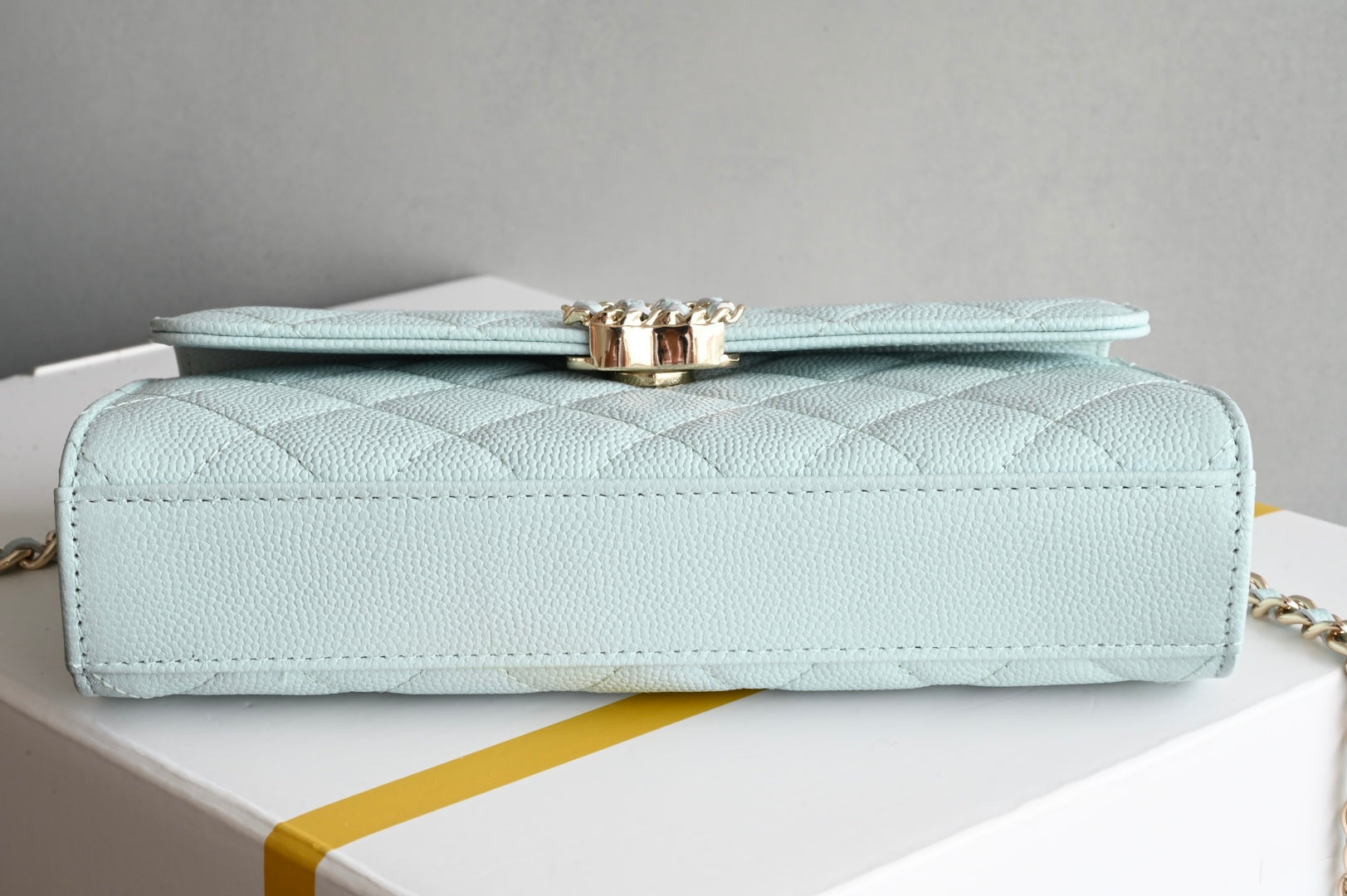 CHANEL 25S KELLY 18 CM IN SOFT MINT BLUE LAMBSKIN