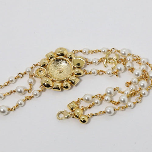 18K  Chanel Color Crystal Pearls Choker Necklace