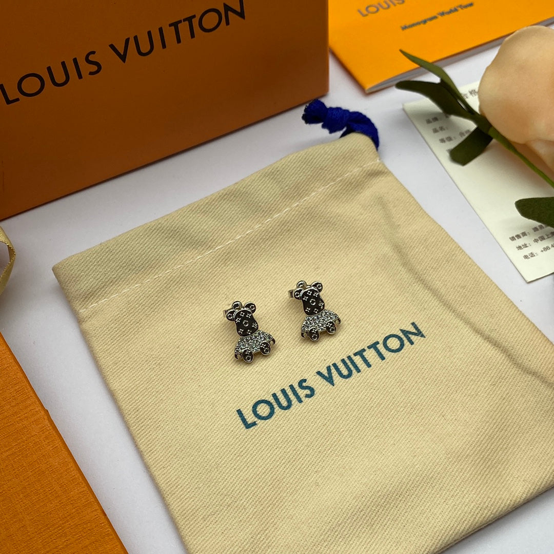 18K Louis Vuitton Bear Earrings