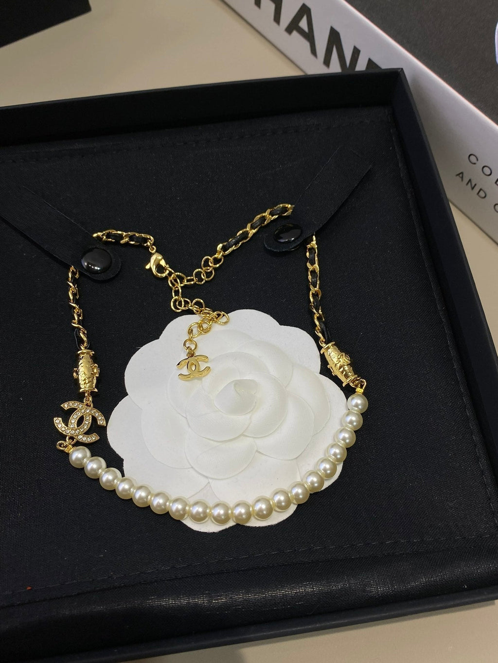 18K  Chanel Pearl Chain Necklace