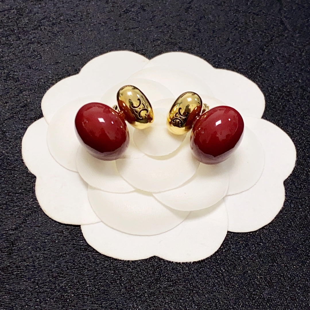 18K Celine Red Earrings