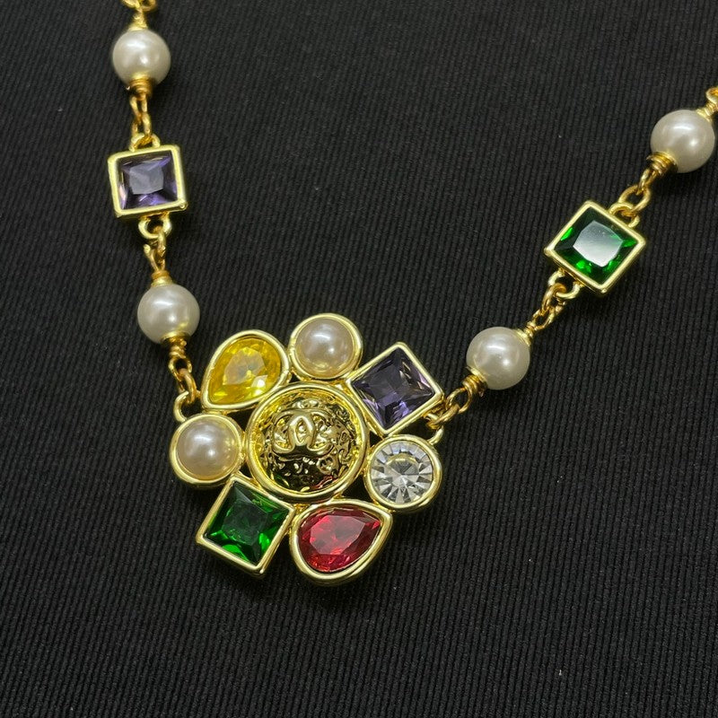 18K  Chanel Color Crystal Gold Necklace