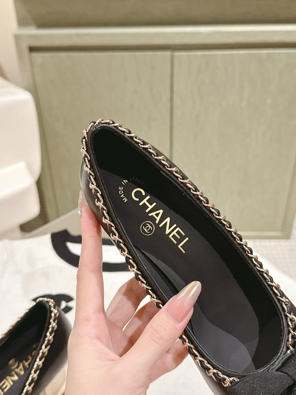 CHANEL HIGH HEELS BLACK CALFSKIN AND FABRIC