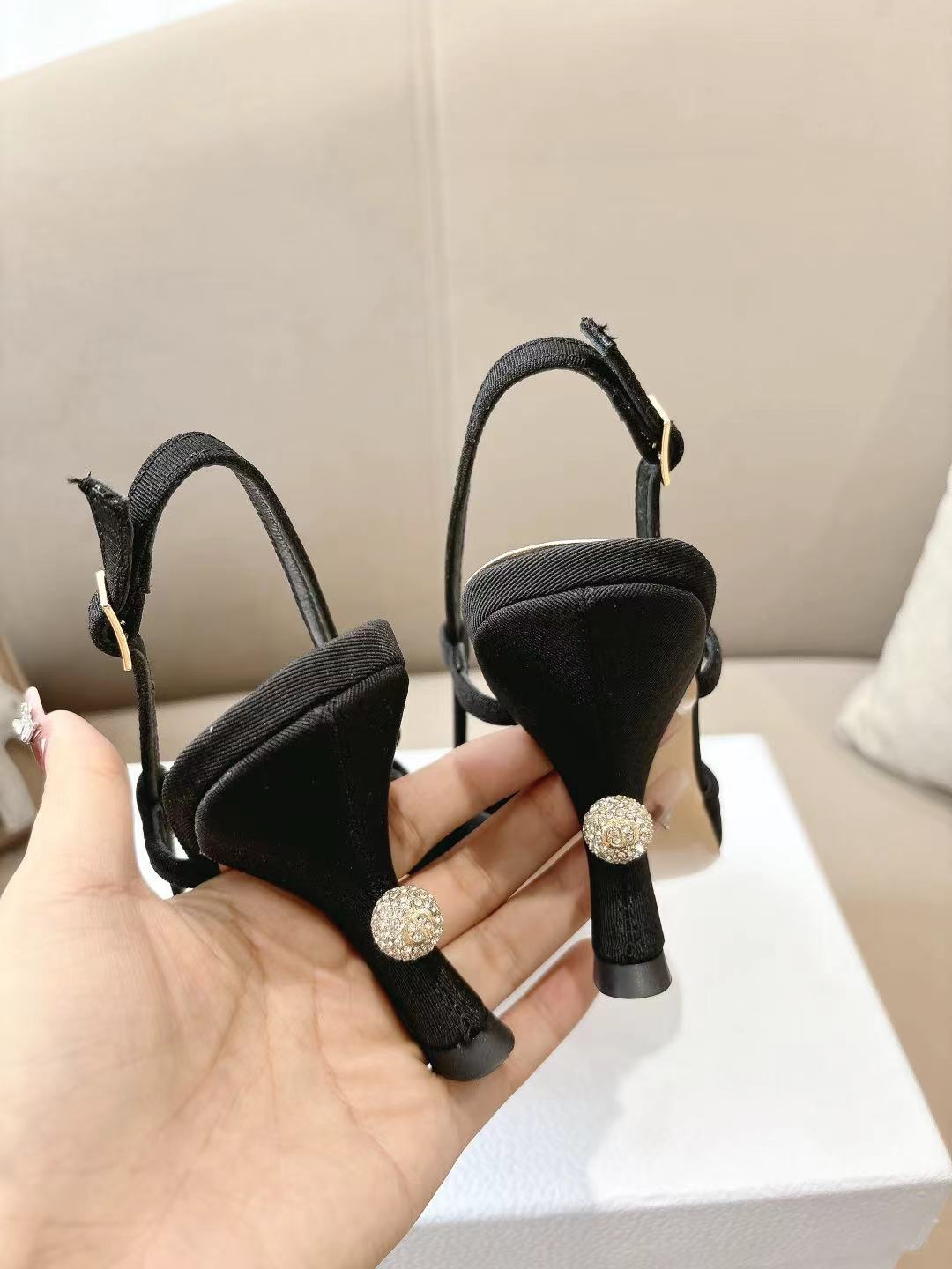 DIOR MY DD SLINGBACK PUMP 85MM IN BLACK DENIM