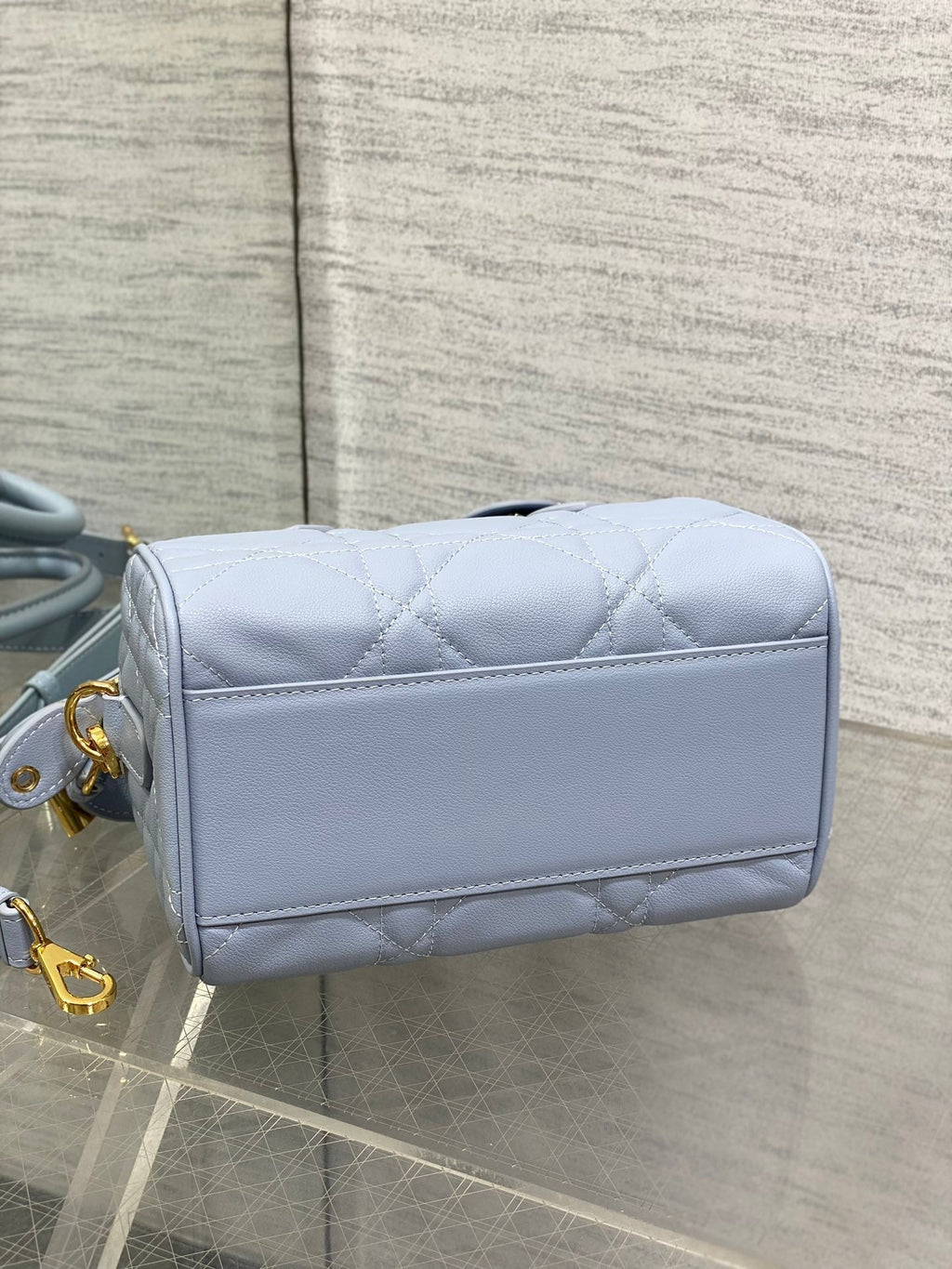 DIOR GROOVE 20 BAG IN LIGHT BLUE LAMBSKIN