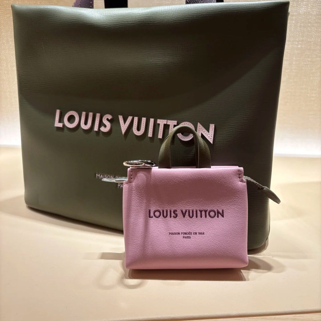 LOUIS VUITTON LV 25S MINI SHOPPER BAG CHARM IN PINK CALFSKIN