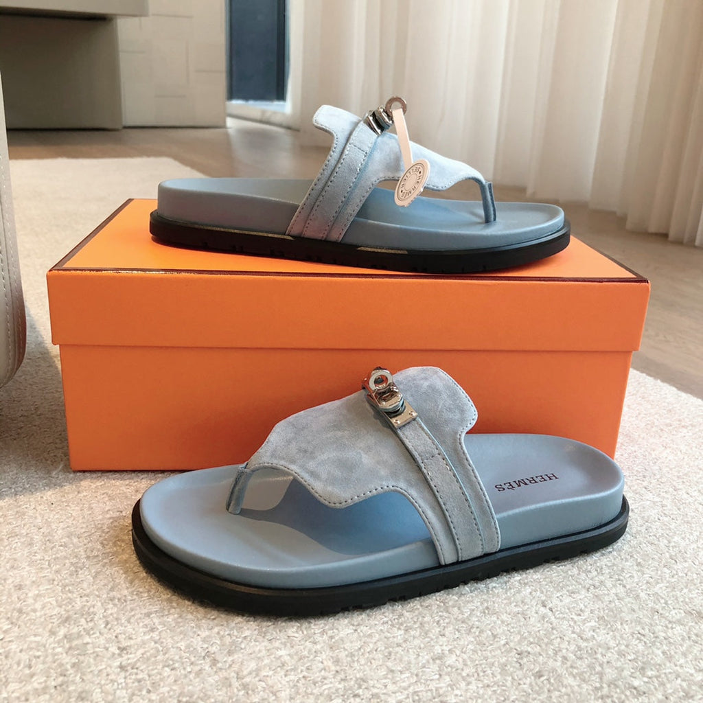 HERMES EMPIRE SANDAL SKY SUEDE