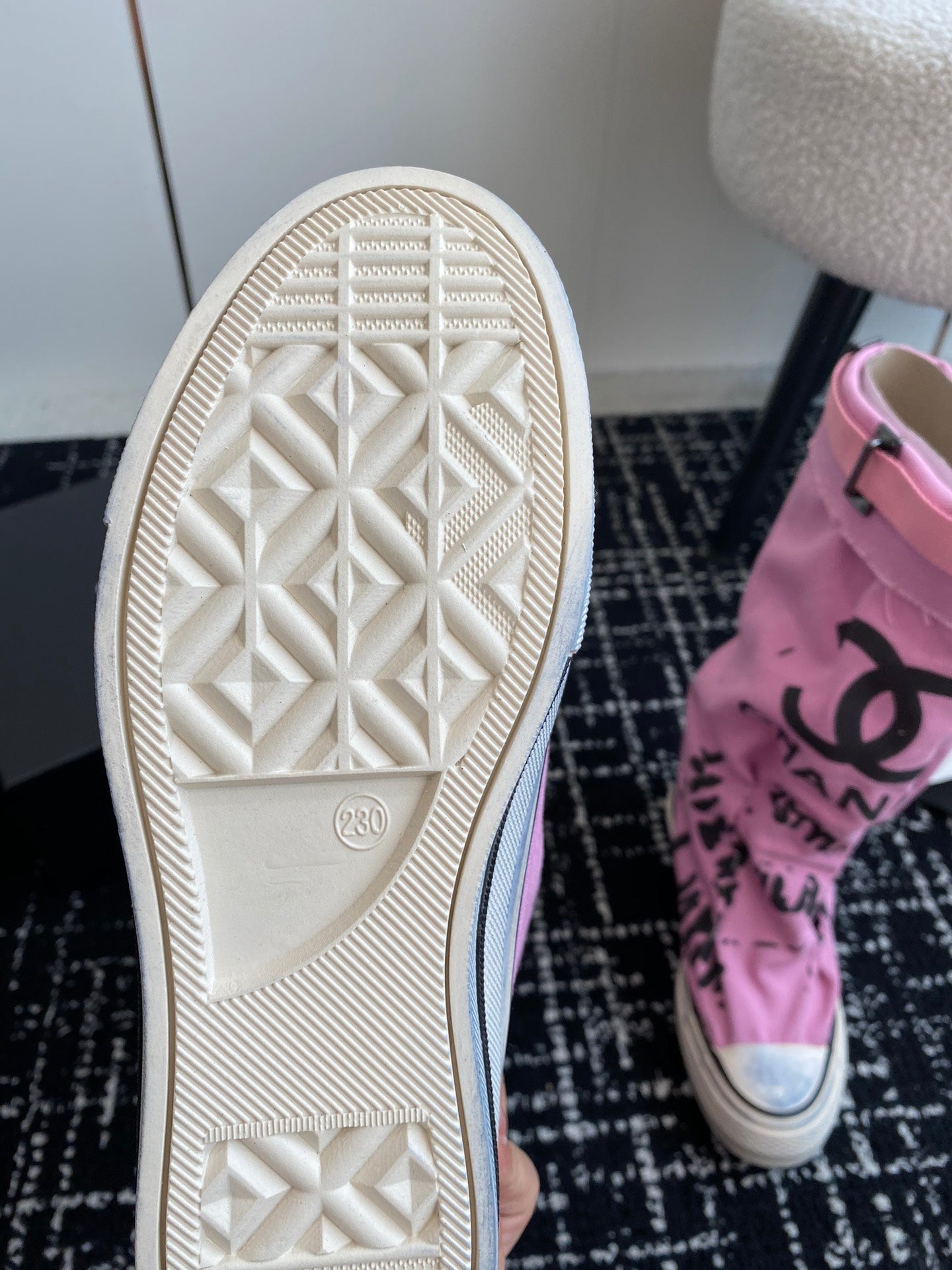 CHANEL HIGH BOOTS IN HOT PINK CANVAS