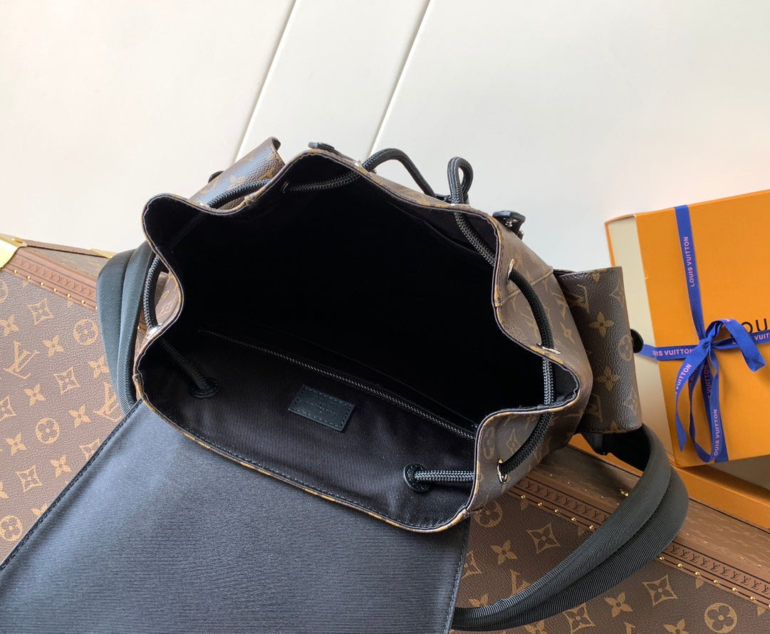 LOUIS VUITTON CHRISTOPHER MM BACKPACK 47 IN BROWN MONOGRAM CANVAS