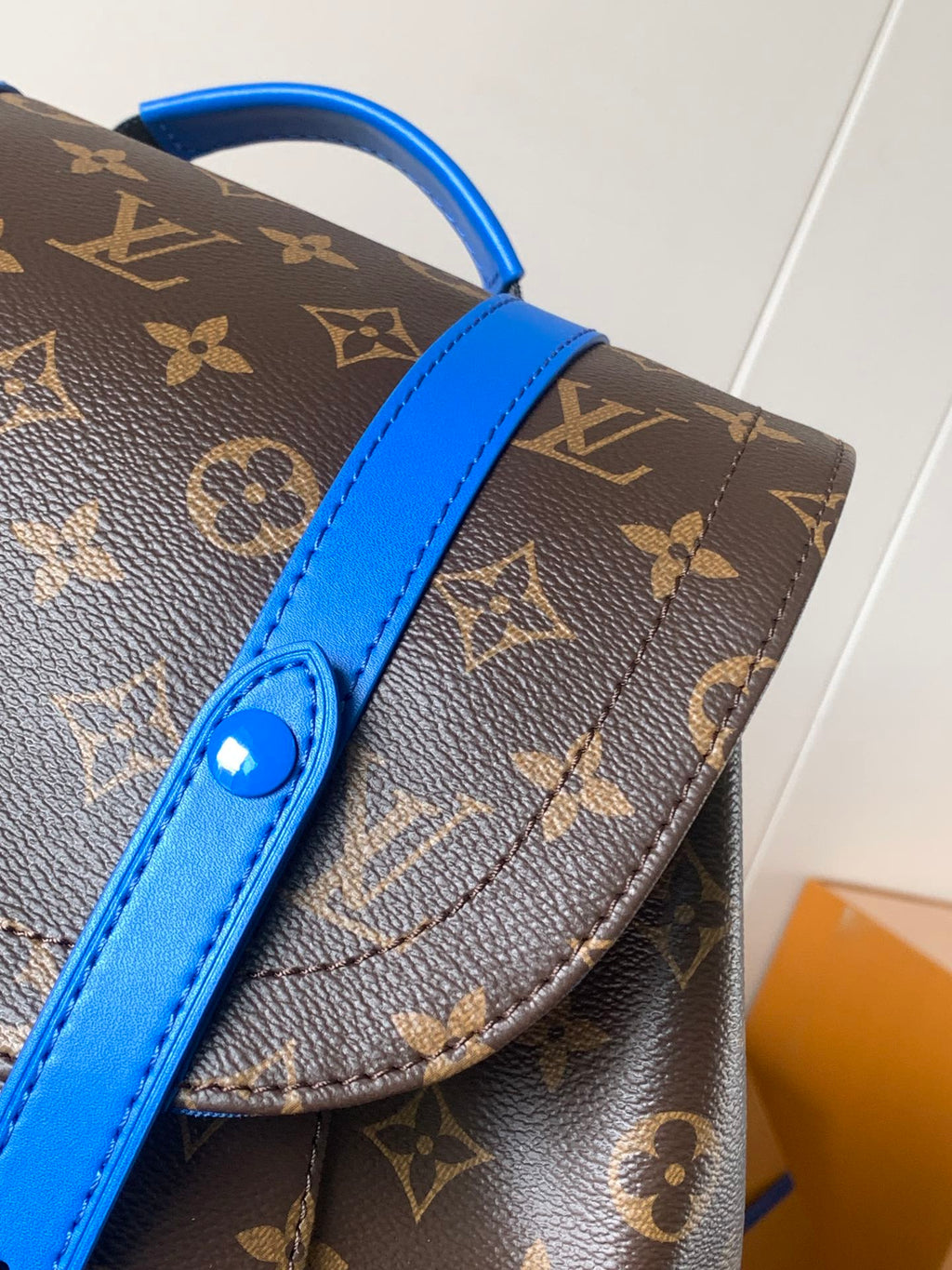 LOUIS VUITTON LV 25S CHRISTOPHER BACKPACK 48 IN BROWN AND PERSIAN BLUE CANVAS MONOGRAM