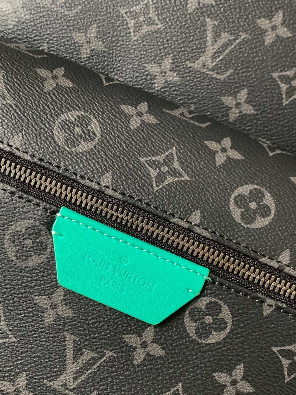 LOUIS VUITTON LV 25S DISCOVERY PM BACKPACK 38 IN BLACK AQUA MONOGRAM ECLIPSE CANVAS AND CALFSKIN