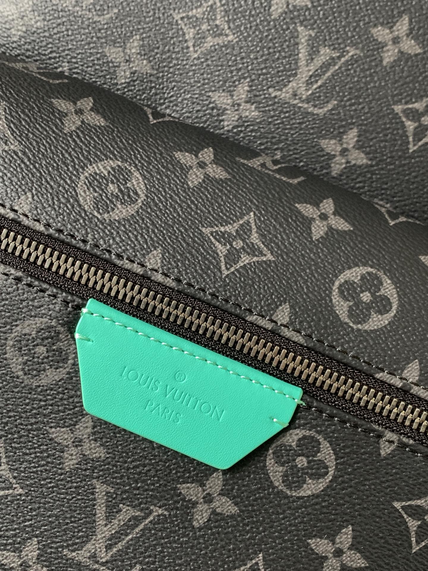 LOUIS VUITTON LV 25S DISCOVERY PM BACKPACK 38 IN BLACK AQUA MONOGRAM ECLIPSE CANVAS AND CALFSKIN