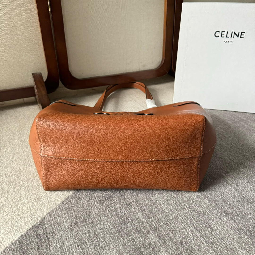 CELINE MEDIUM CABAS ANAÏS CUIR TRIOMPHE 54 IN BRONZE BROWN GRAINED CALFSKIN